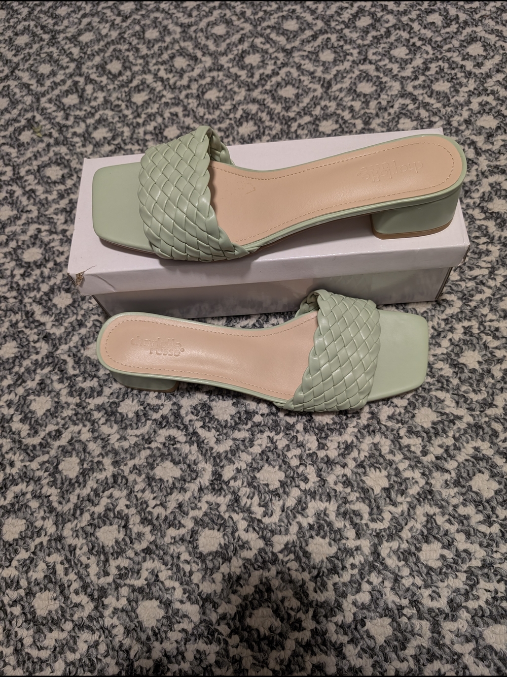 Charlotte Russe Mint Green Braided Slide Sandals